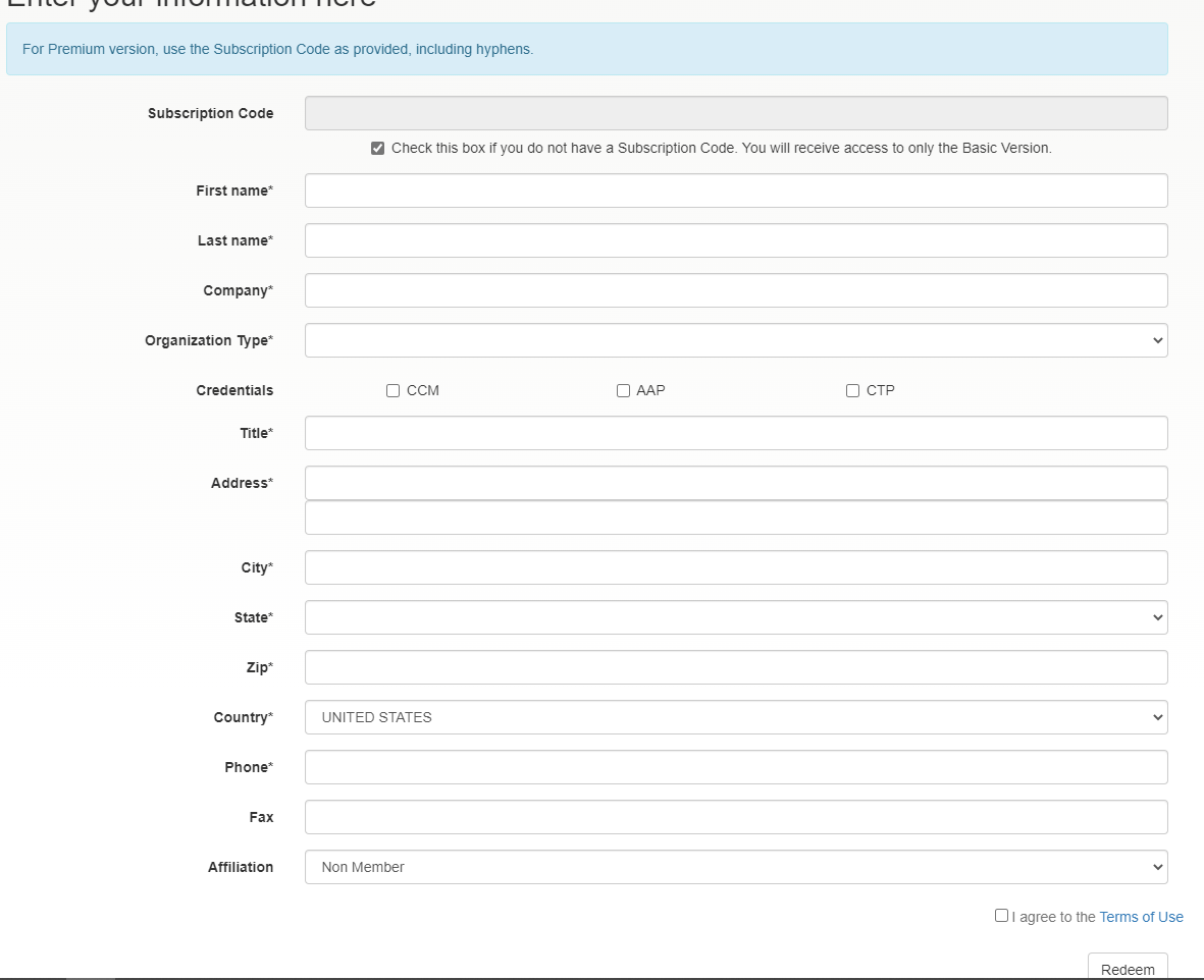 Screenshot of NACHA Form